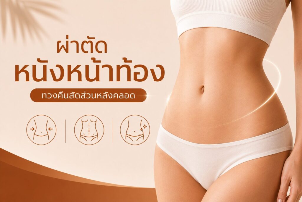ผ่าตัดหนังหน้าท้อง แก้ปัญหาหน้าท้องย้วยเป็นชั้น พับตก ทวงคืนสัดส่วนหลังคลอด